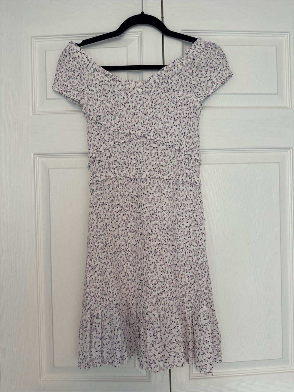 Steve Madden Floral Smocked Midi Dress in Light Lavender